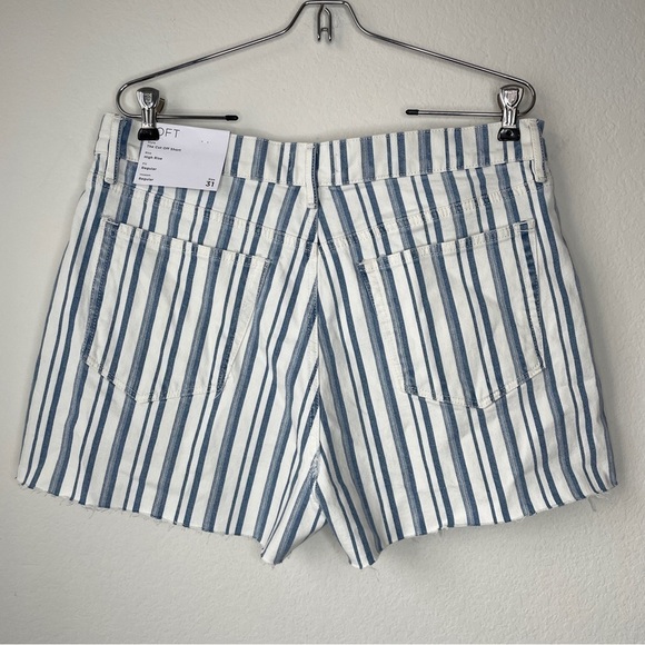 NWT Loft Blue and White Striped The Cut Off Short 12/31 - Picture 5 of 10
